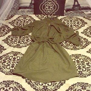 An army green short slick dress!